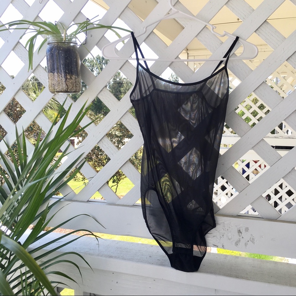 Calvin Klein black sheer one piece